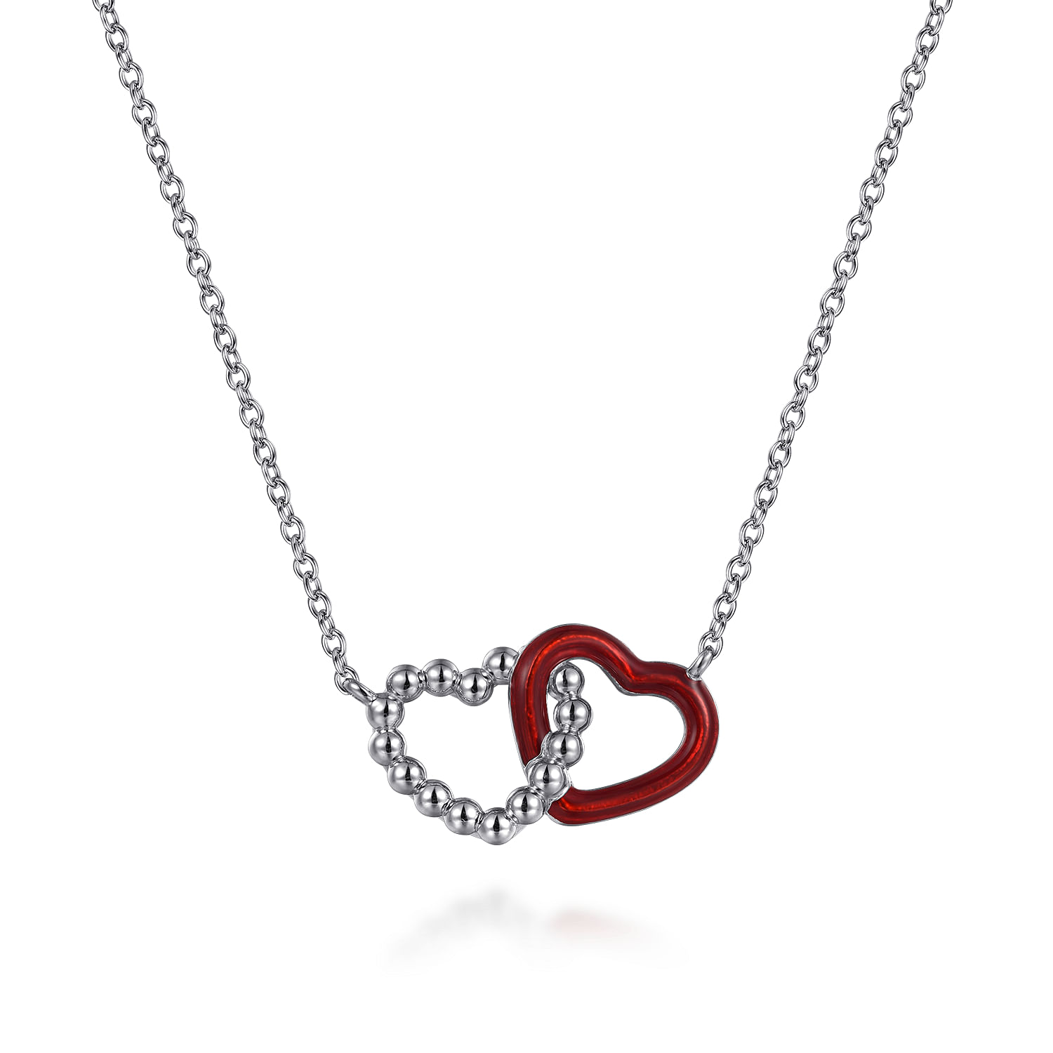 Gabriel & Co. Sterling Silver Bujukan Double Heart Necklace