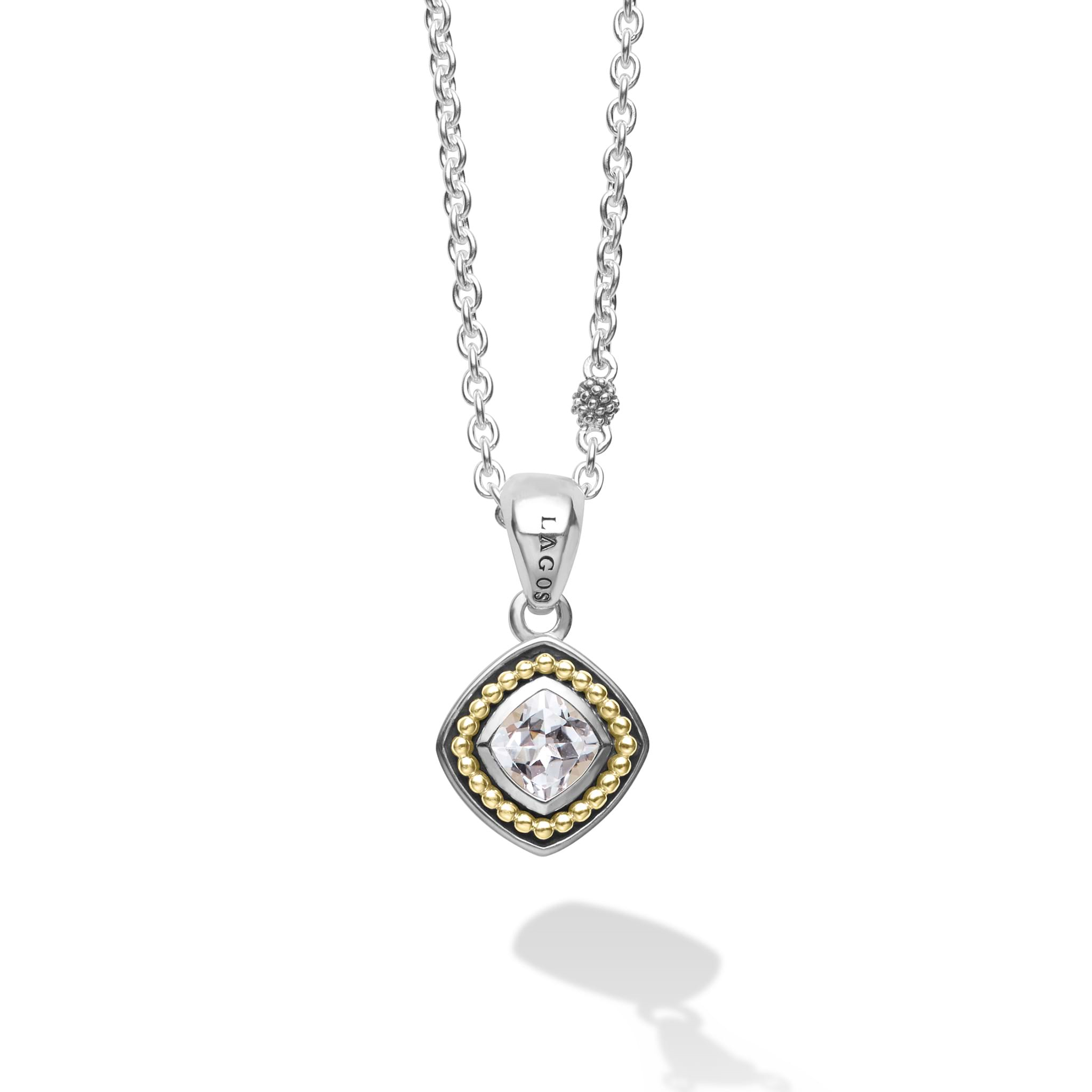 Lagos Sterling Silver and 18K White Topaz Pendant