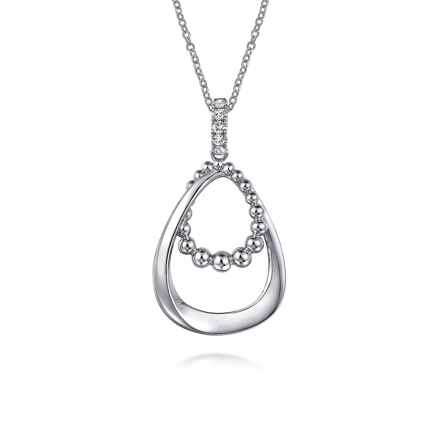 Gabriel & Co. Sterling Silver White Sapphire Drop Pendant