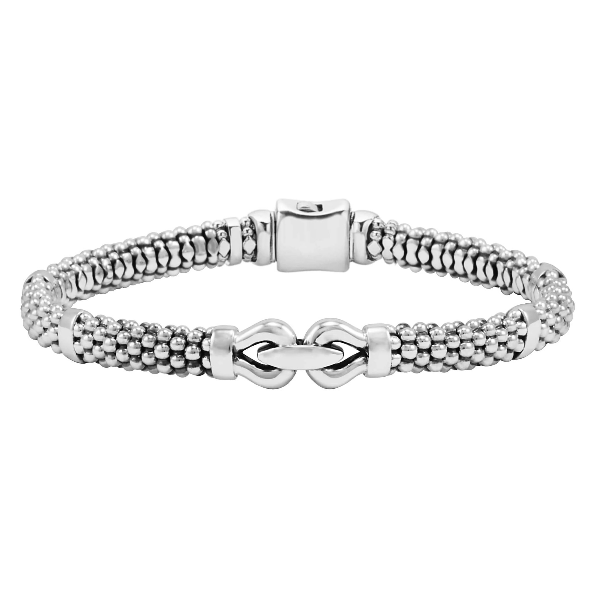 Lagos Sterling Silver Derby Caviar Buckle Bracelet