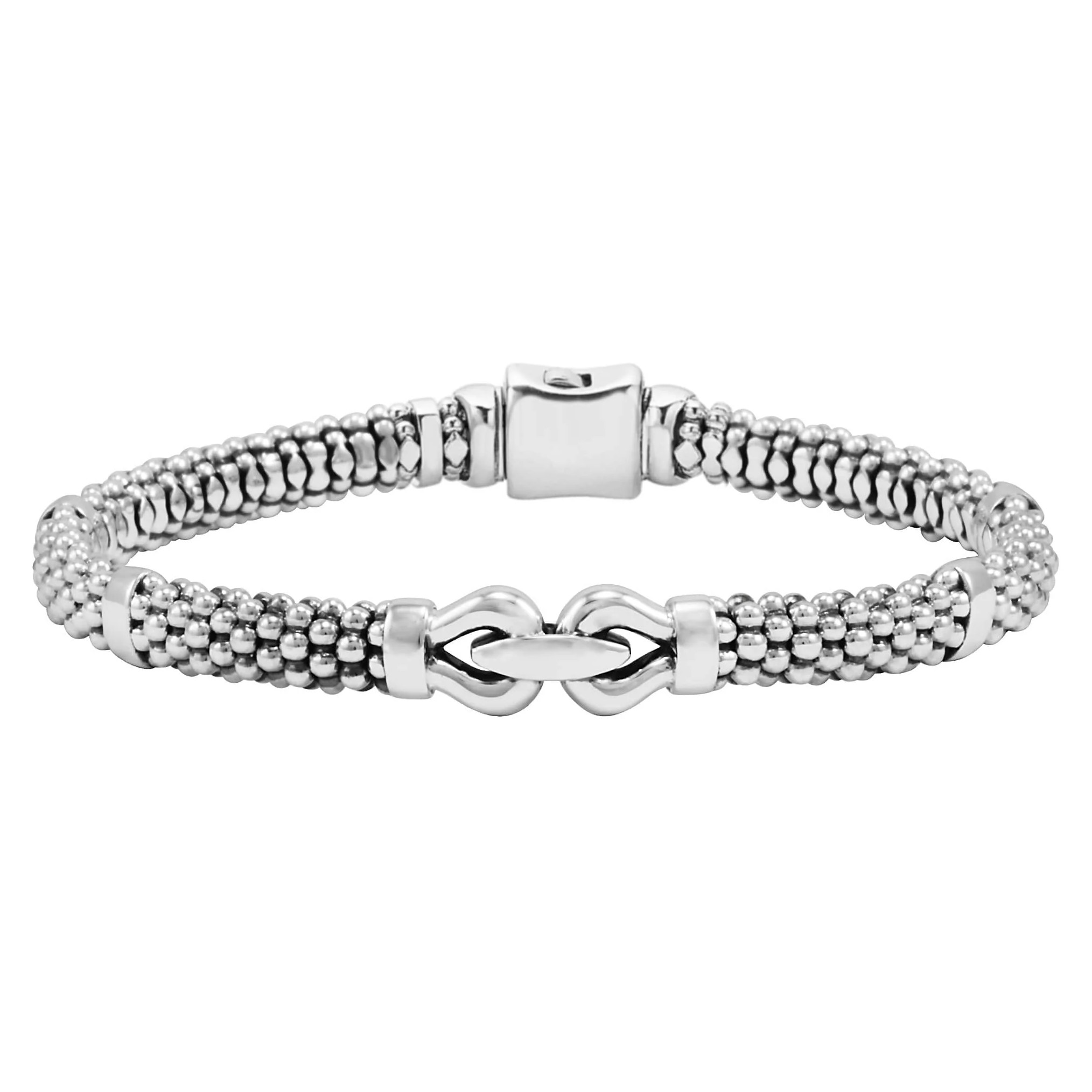 Lagos Sterling Silver Derby Caviar Buckle Bracelet