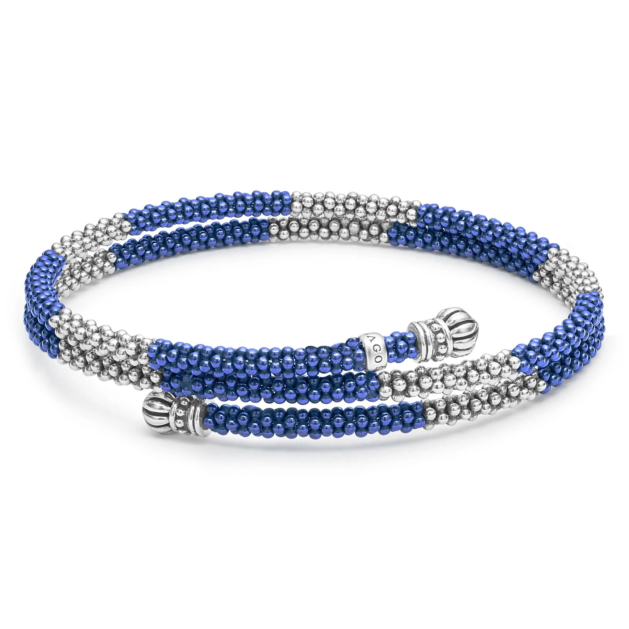 Lagos Sterling Silver Blue Marine Coil Bracelet