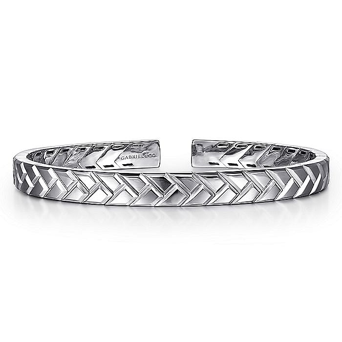 Gabriel & Co. Sterling Silver Herringbone Cuff Bracelet