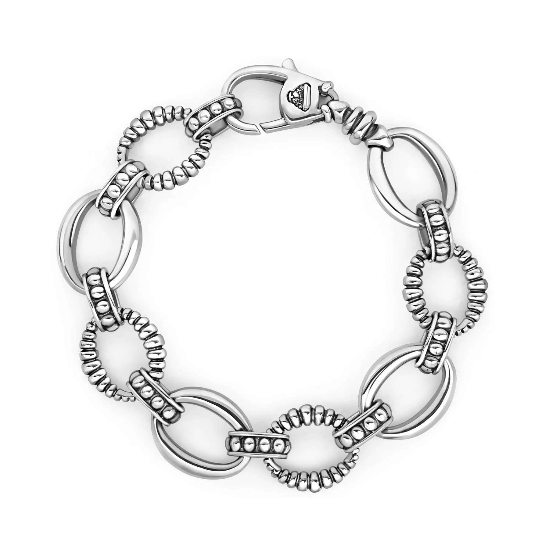 Lagos Sterling Silver Caviar Oval Link Bracelet