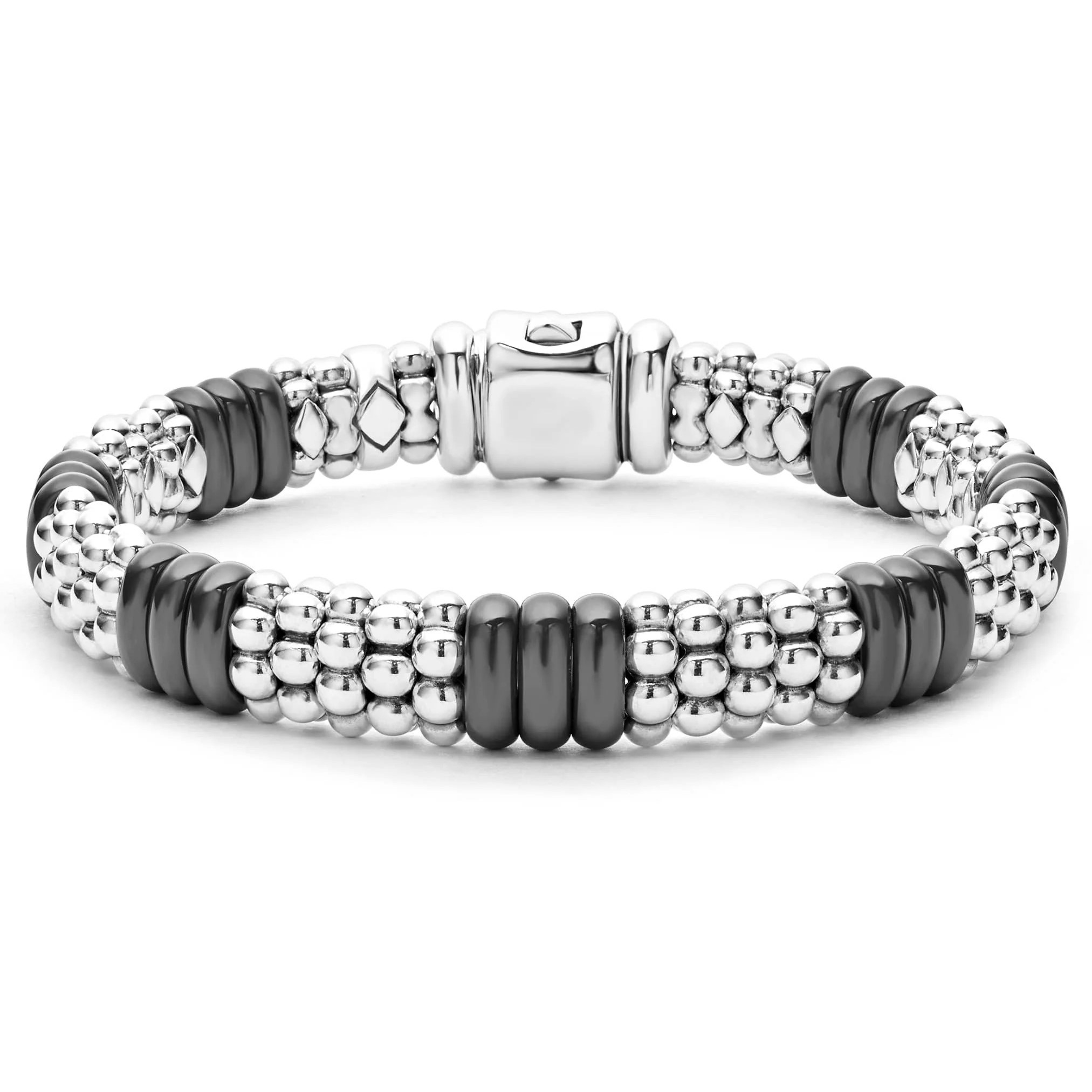 Lagos Sterling Silver & 18K Caviar Black Ceramic Bracelet