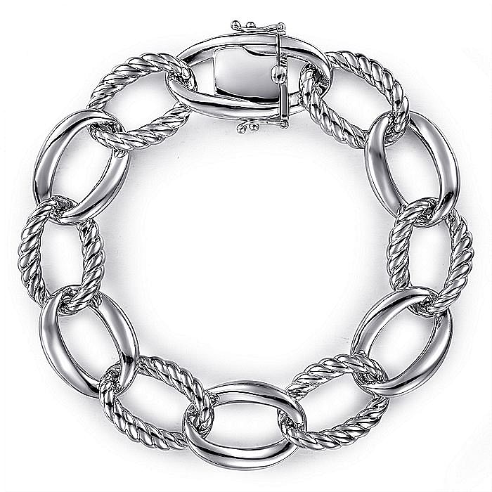 Gabriel & Co Sterling Silver Rope Link Bracelet