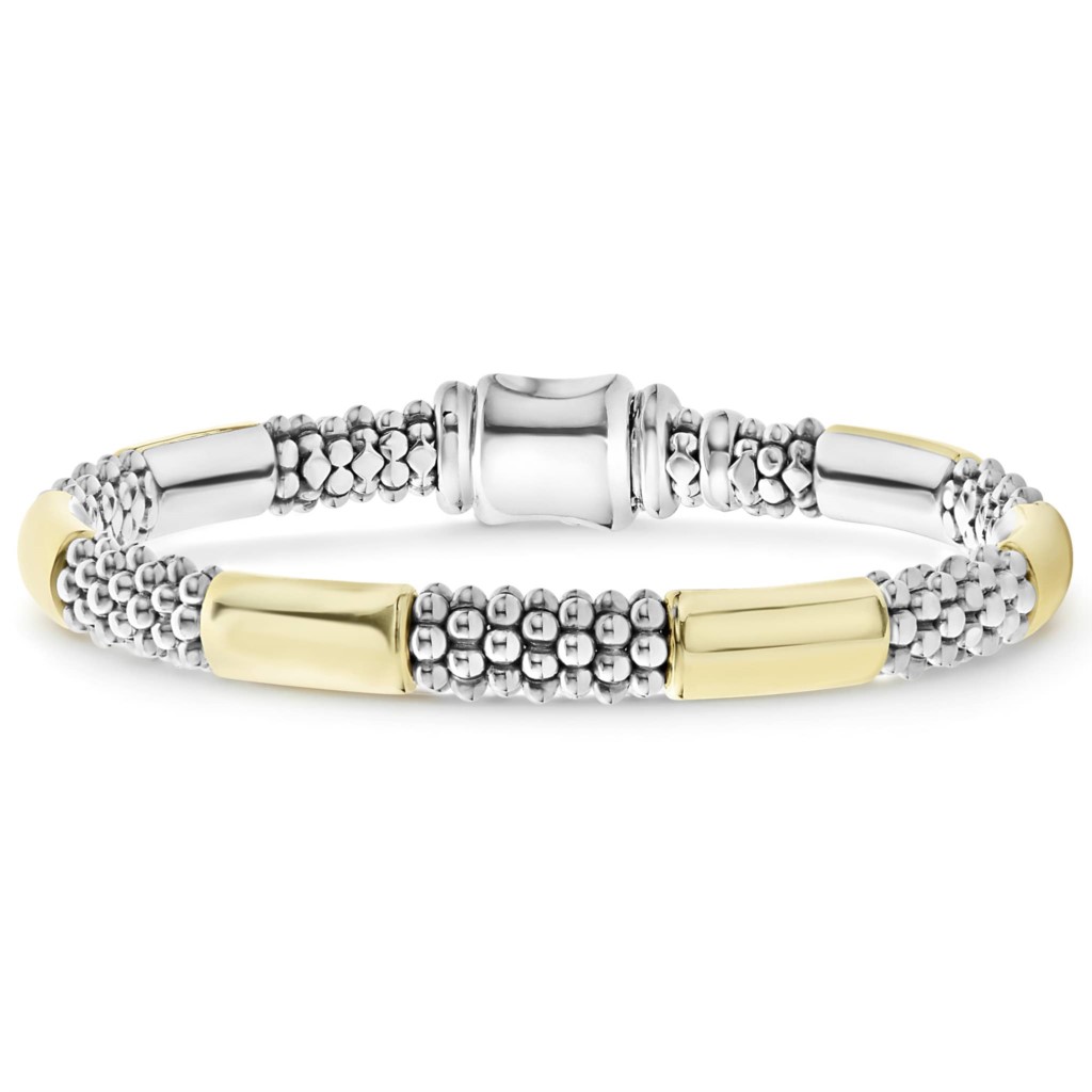 Lagos Sterling Silver & 18K High Bar Station Bracelet