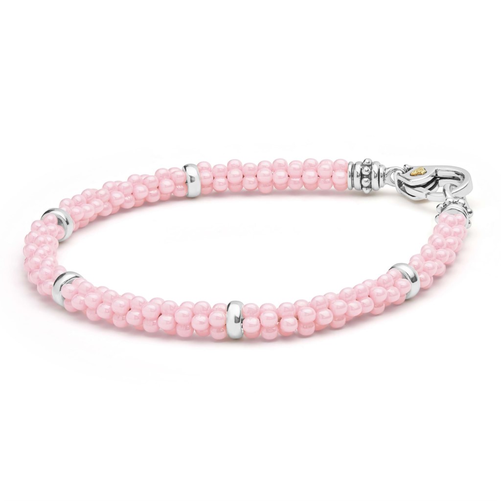 Lagos Sterling Silver Pink Caviar Station Rope Bracelet