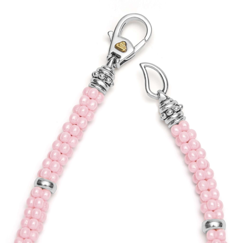 Lagos Sterling Silver Pink Caviar Station Rope Bracelet