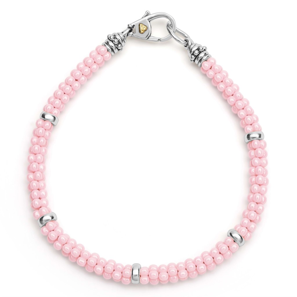 Lagos Sterling Silver Pink Caviar Station Rope Bracelet