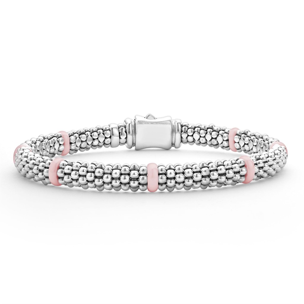 Lagos Sterling Silver Pink Caviar Bracelet