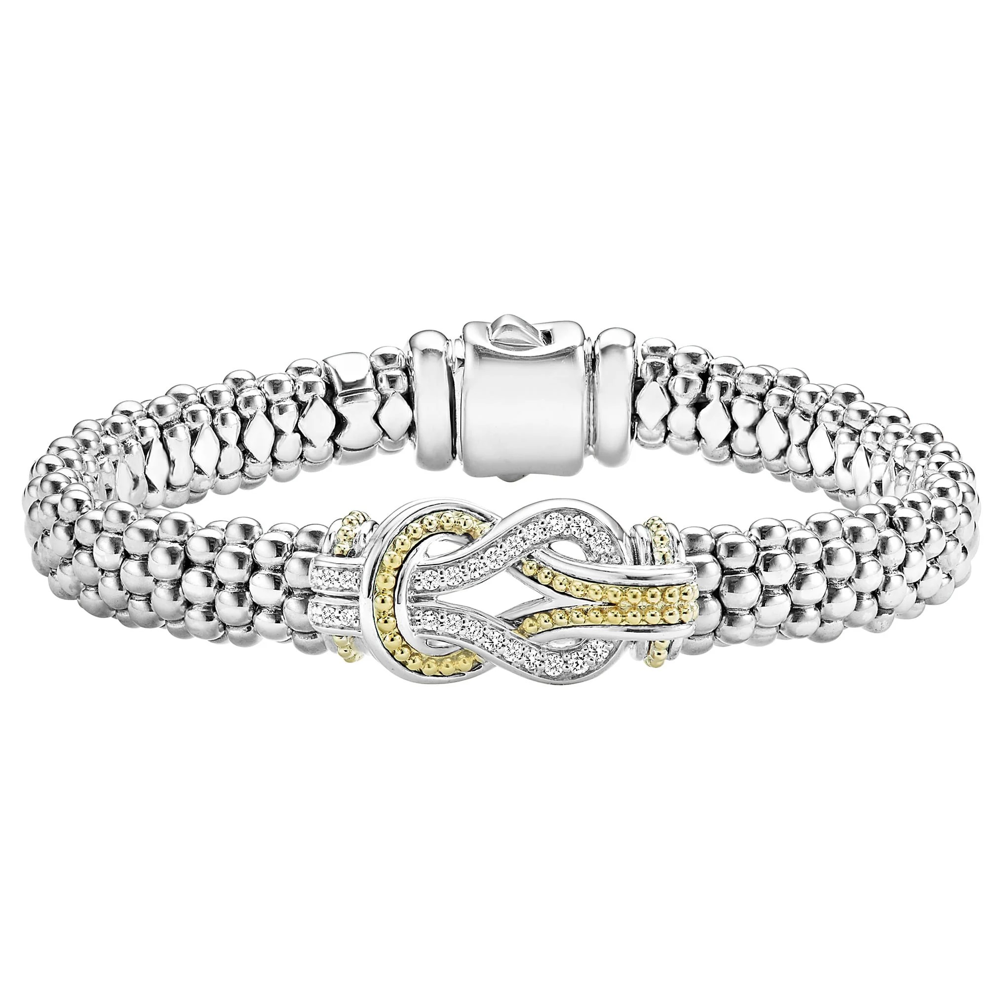 Lagos Sterling Silver & 18K Newport Rope Bracelet