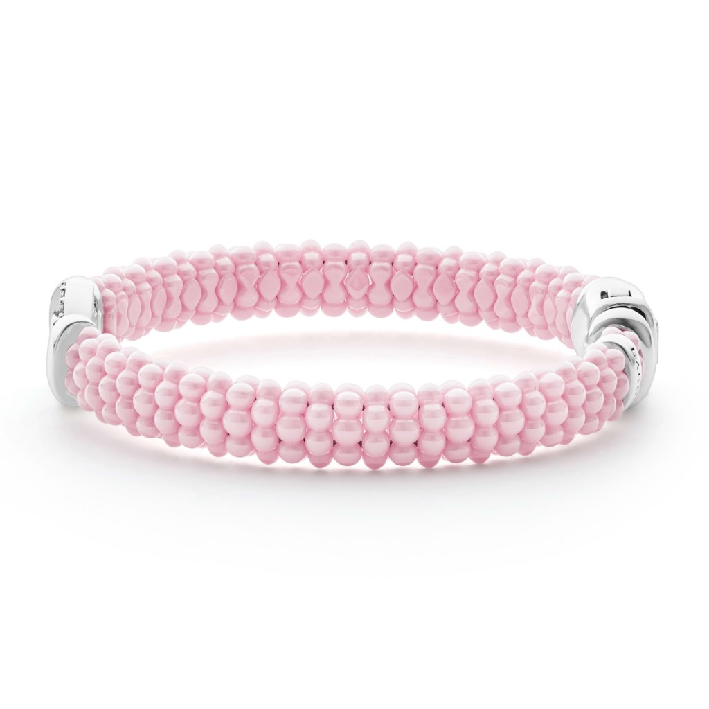 Lagos Sterling Silver Pink Caviar Diamond Rope Bracelet