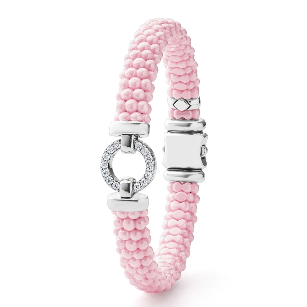 Lagos Sterling Silver Pink Caviar Diamond Rope Bracelet