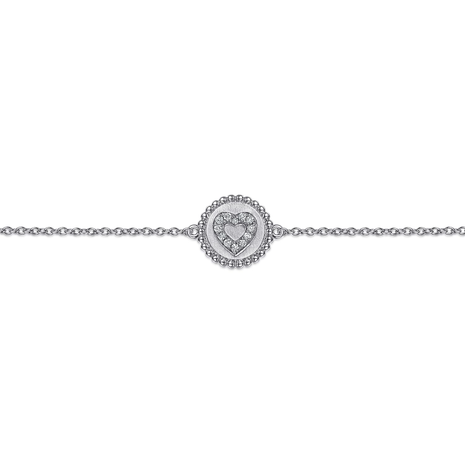 Gabriel & Co. Sterling Silver Diamond Heart Bracelet