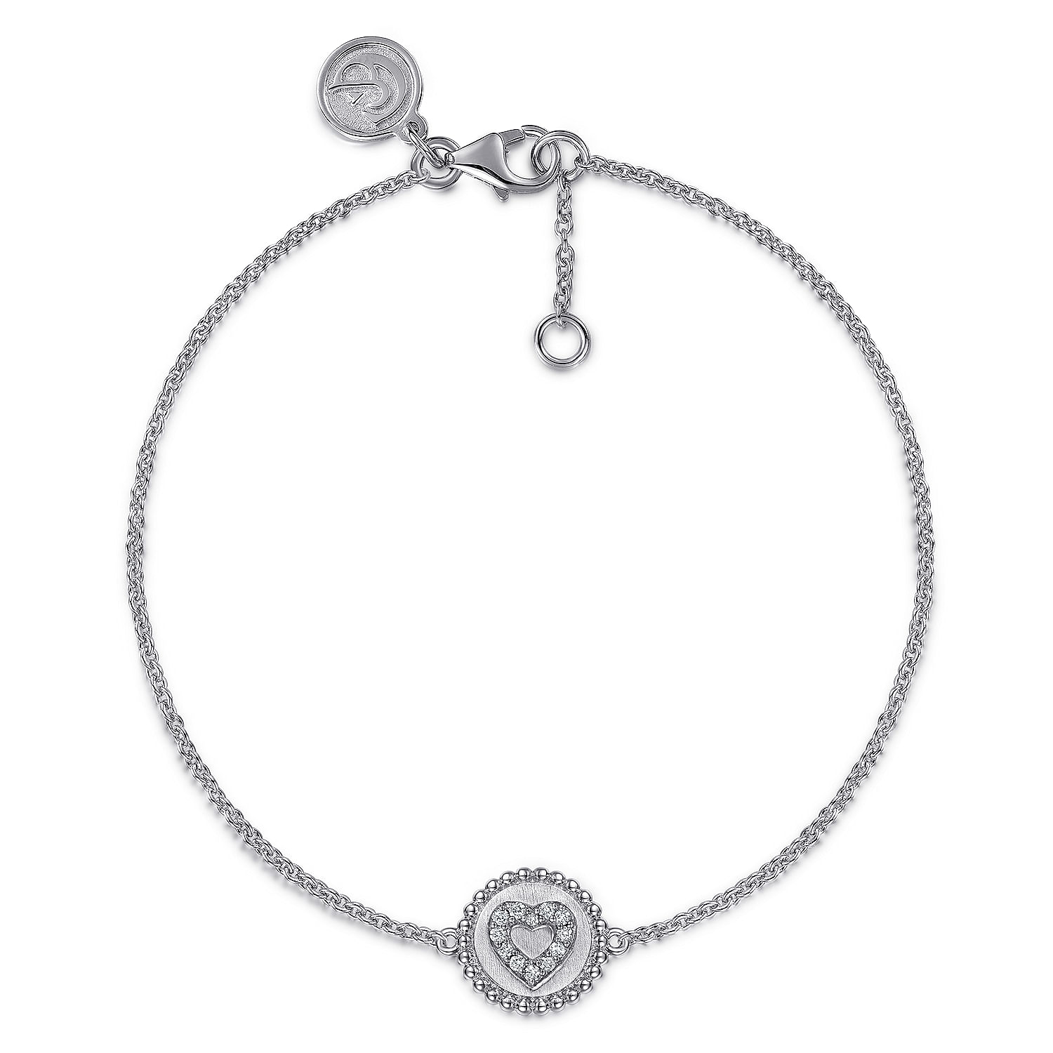 Gabriel & Co. Sterling Silver Diamond Heart Bracelet