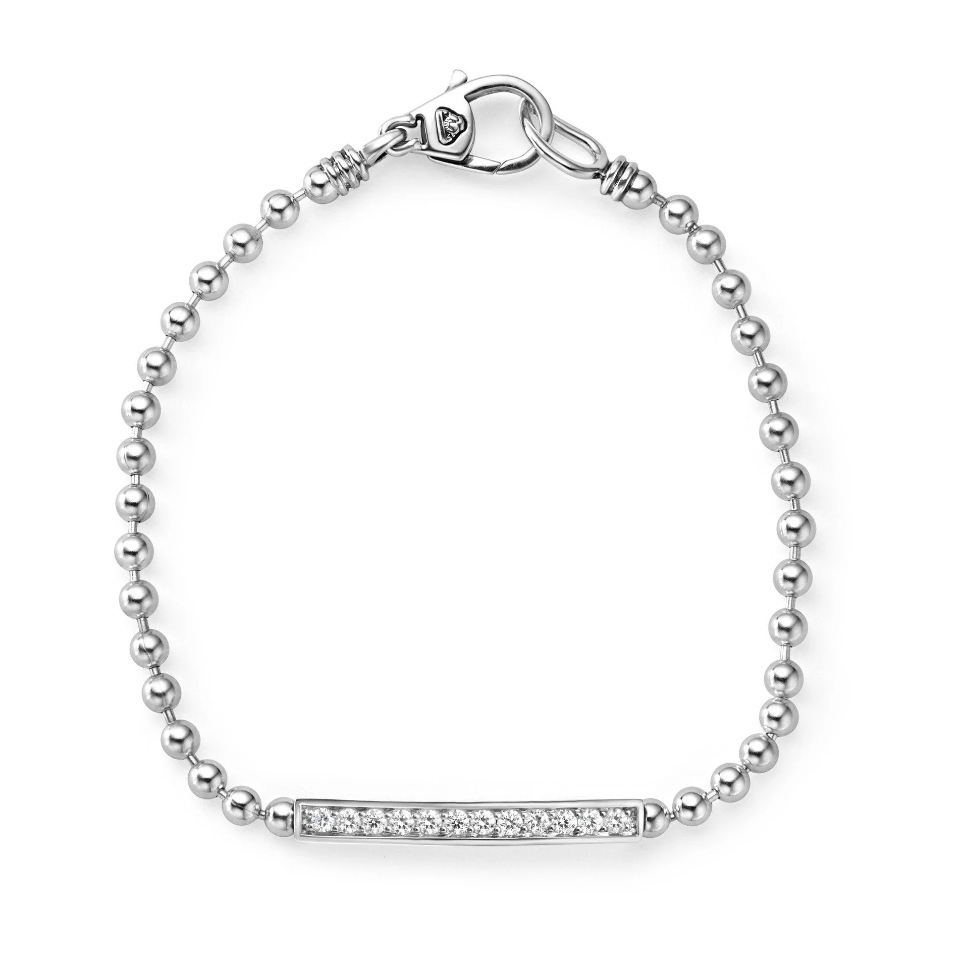 Lagos Sterling Silver Caviar Spark Diamond Bracelet