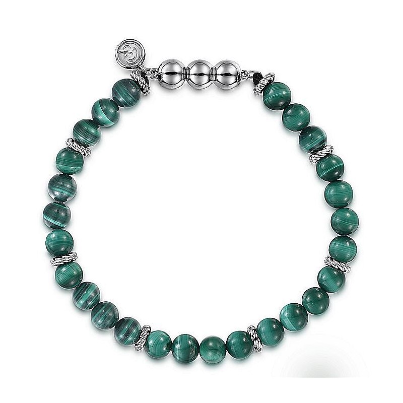 Gabriel & Co. Sterling Silver Malachite Beaded Bracelet