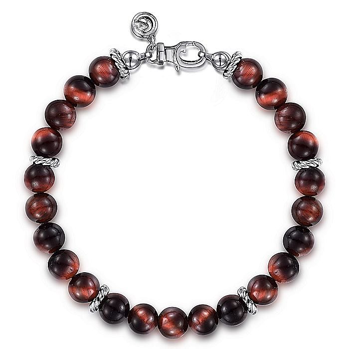 Gabriel & Co. Sterling SIlver Tiger Eye Beaded Bracelet