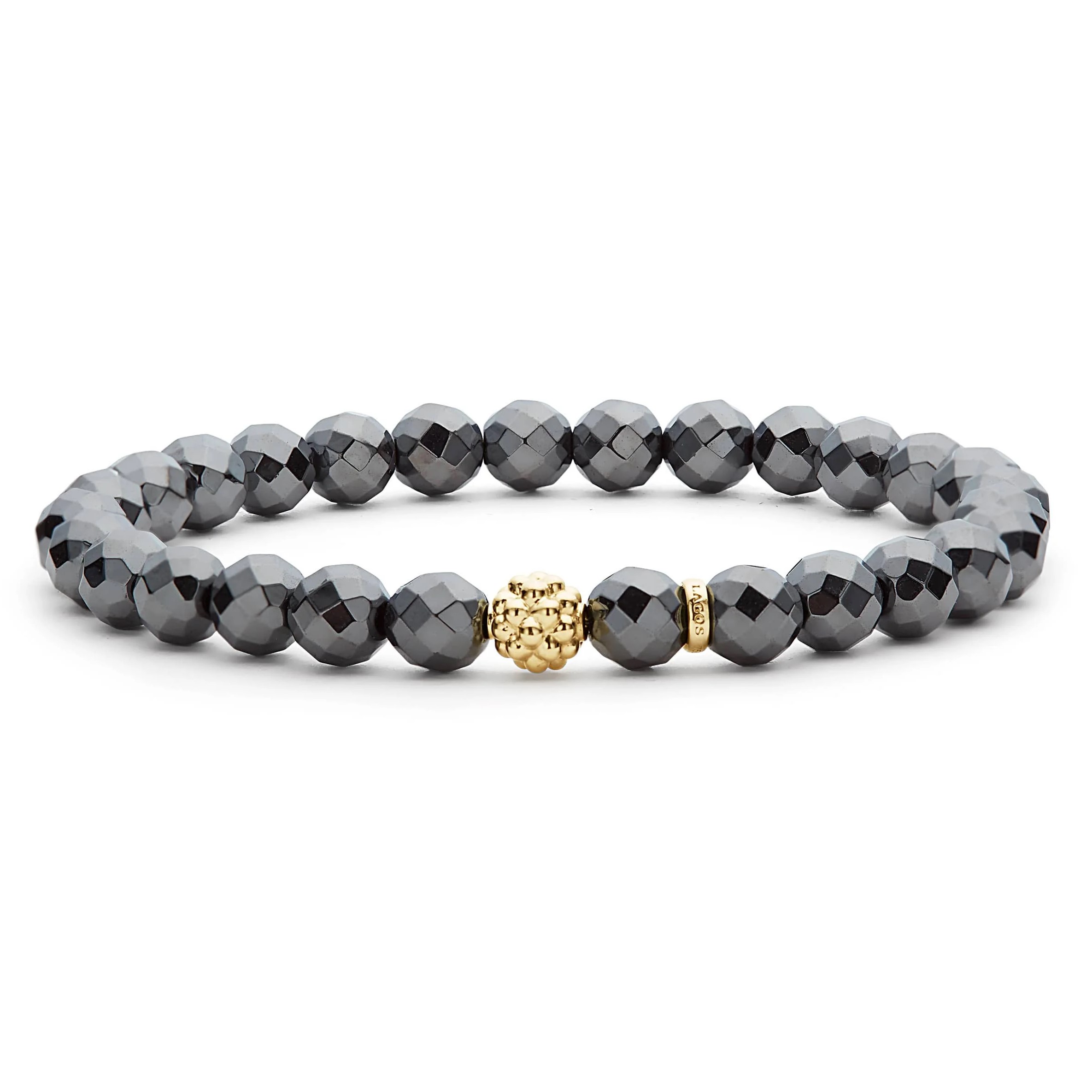 Lagos 18K Caviar Icon Hematite Bead Bracelet