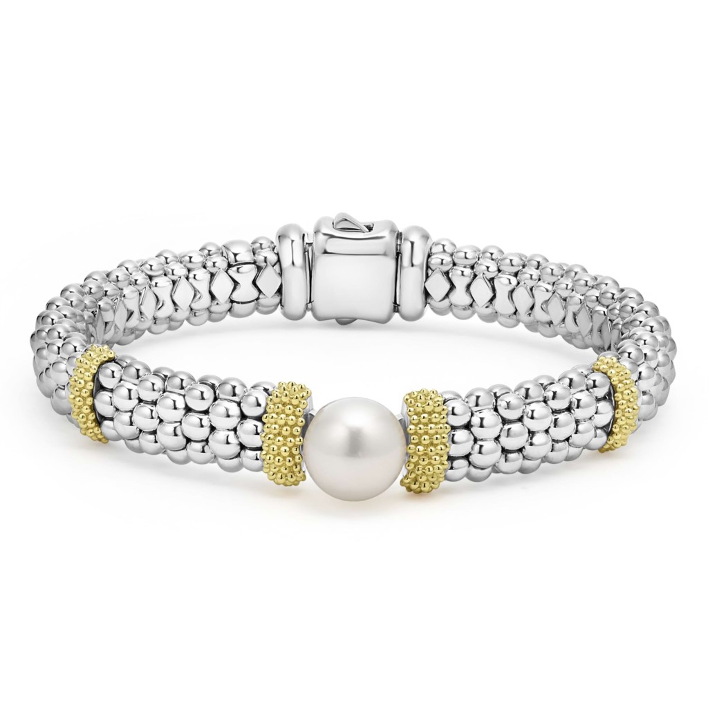 Lagos Sterling Silver and 18K Pearl Caviar Bracelet