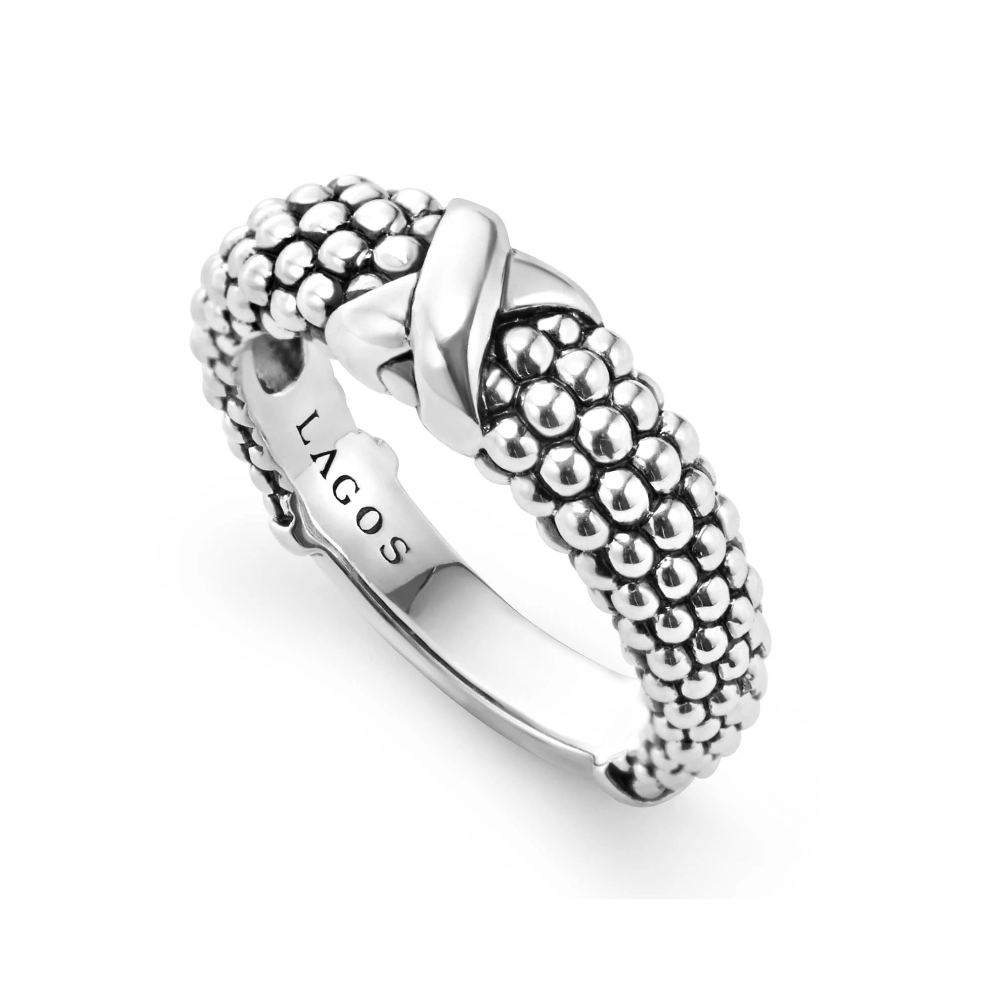 Lagos Sterling Silver Caviar Beaded Ring