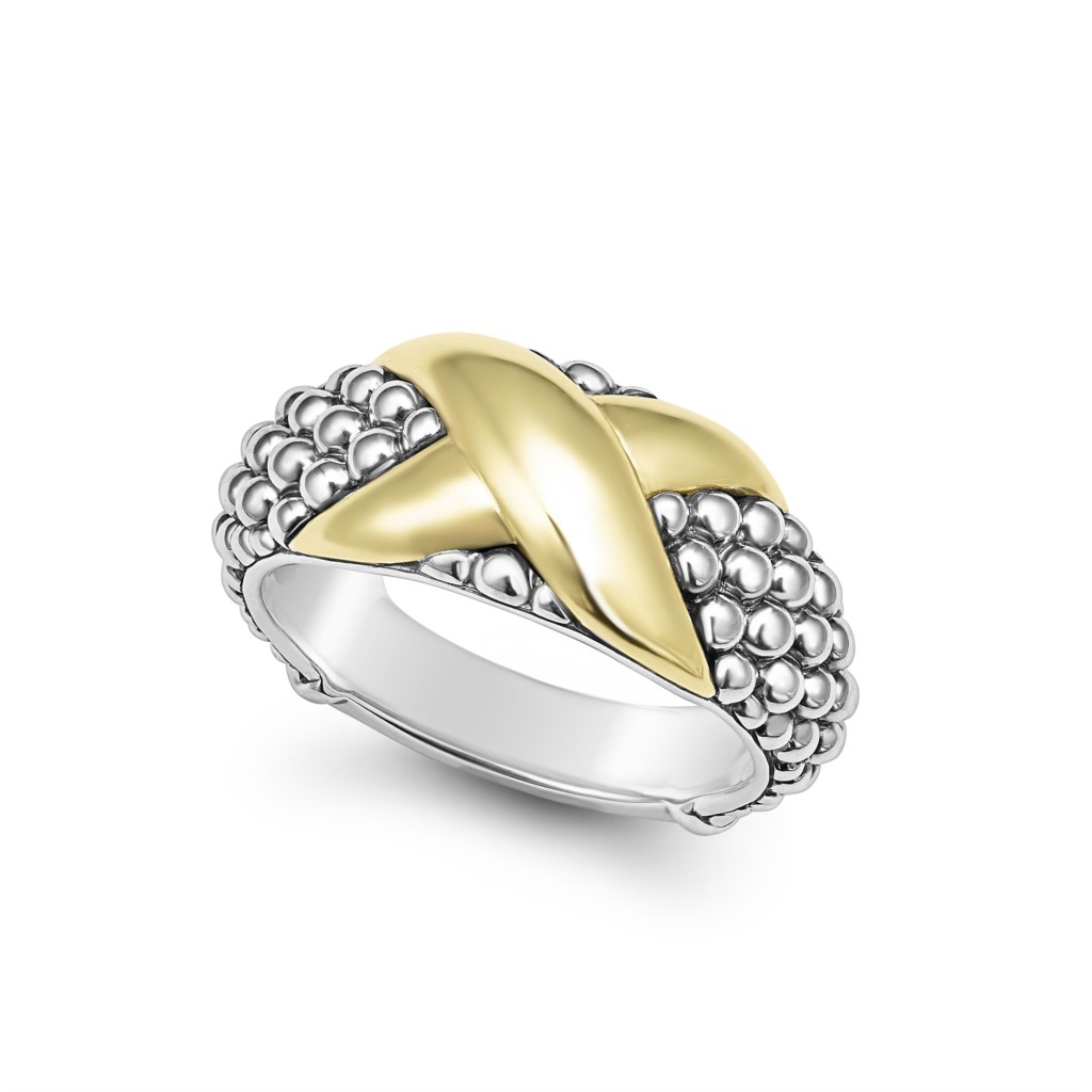 Lagos Sterling Silver and 18K Embrace X Band Ring