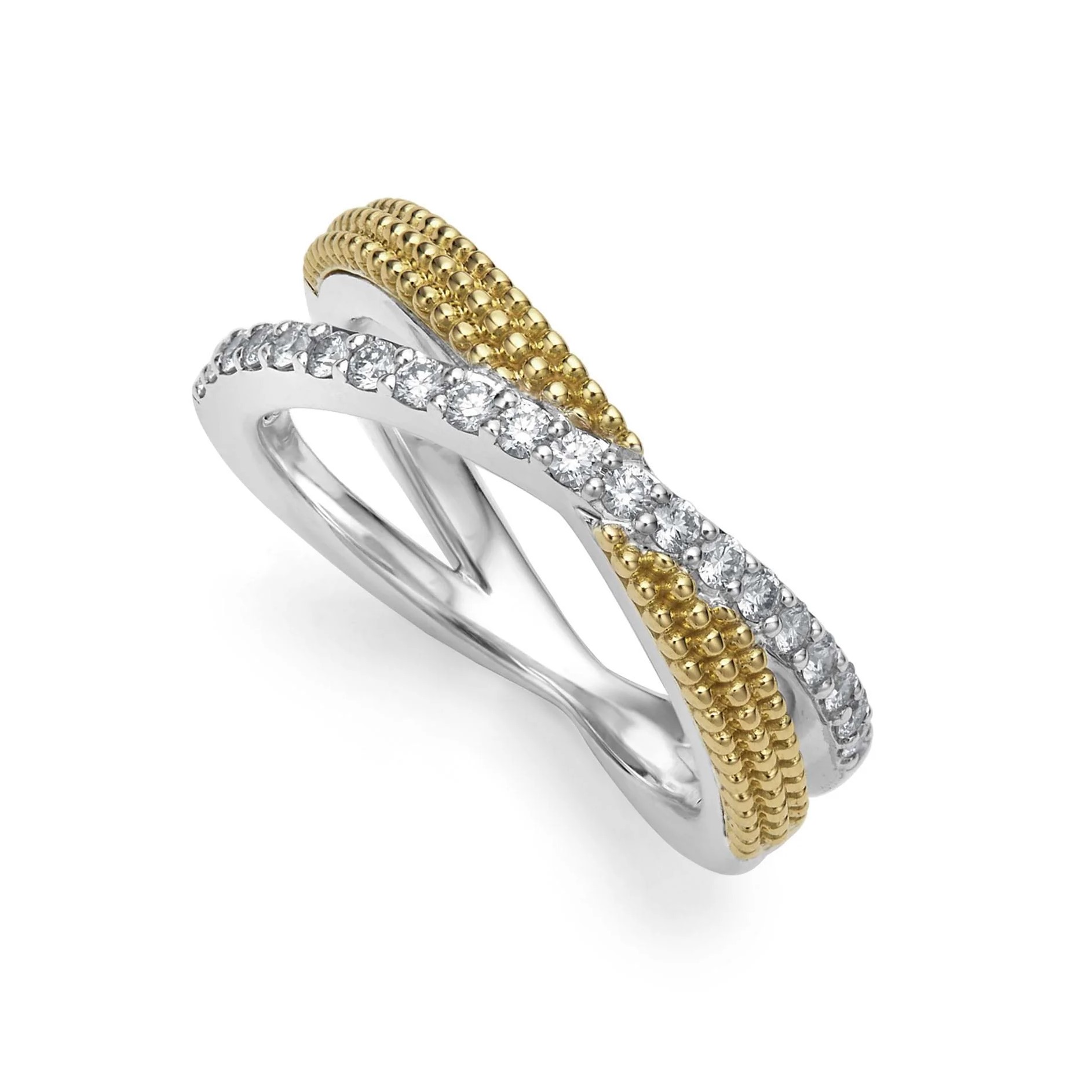 Lagos Sterling Silver and 18K Caviar Lux Diamond Band