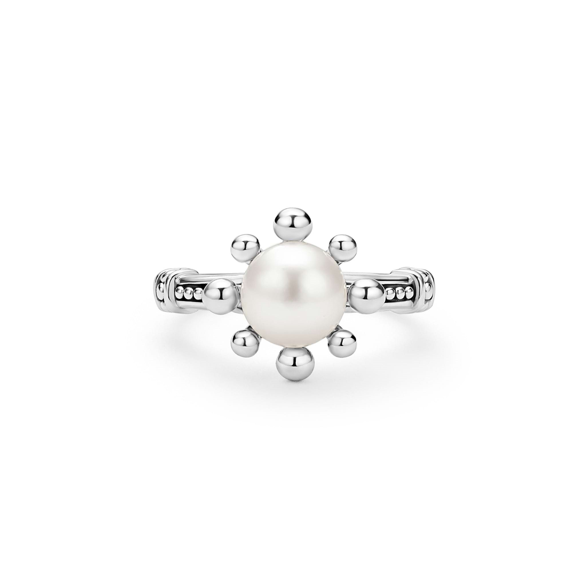 Lagos Sterling Silver Luna Fleur Pearl Ring