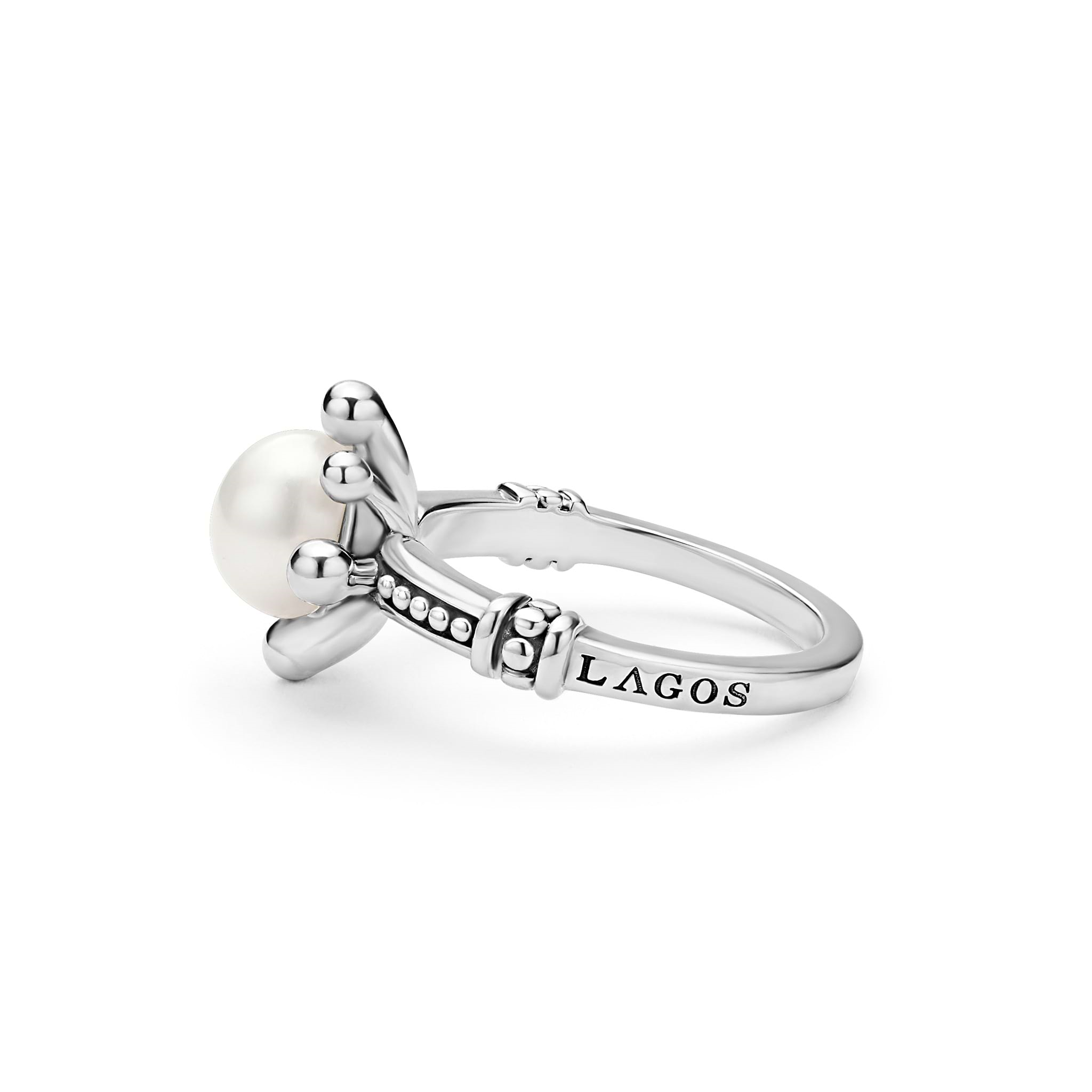 Lagos Sterling Silver Luna Fleur Pearl Ring