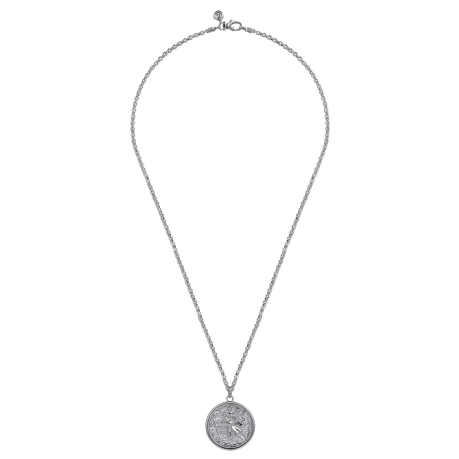 Gabriel & Co. Sterling Silver St. Christopher Medallion Necklace