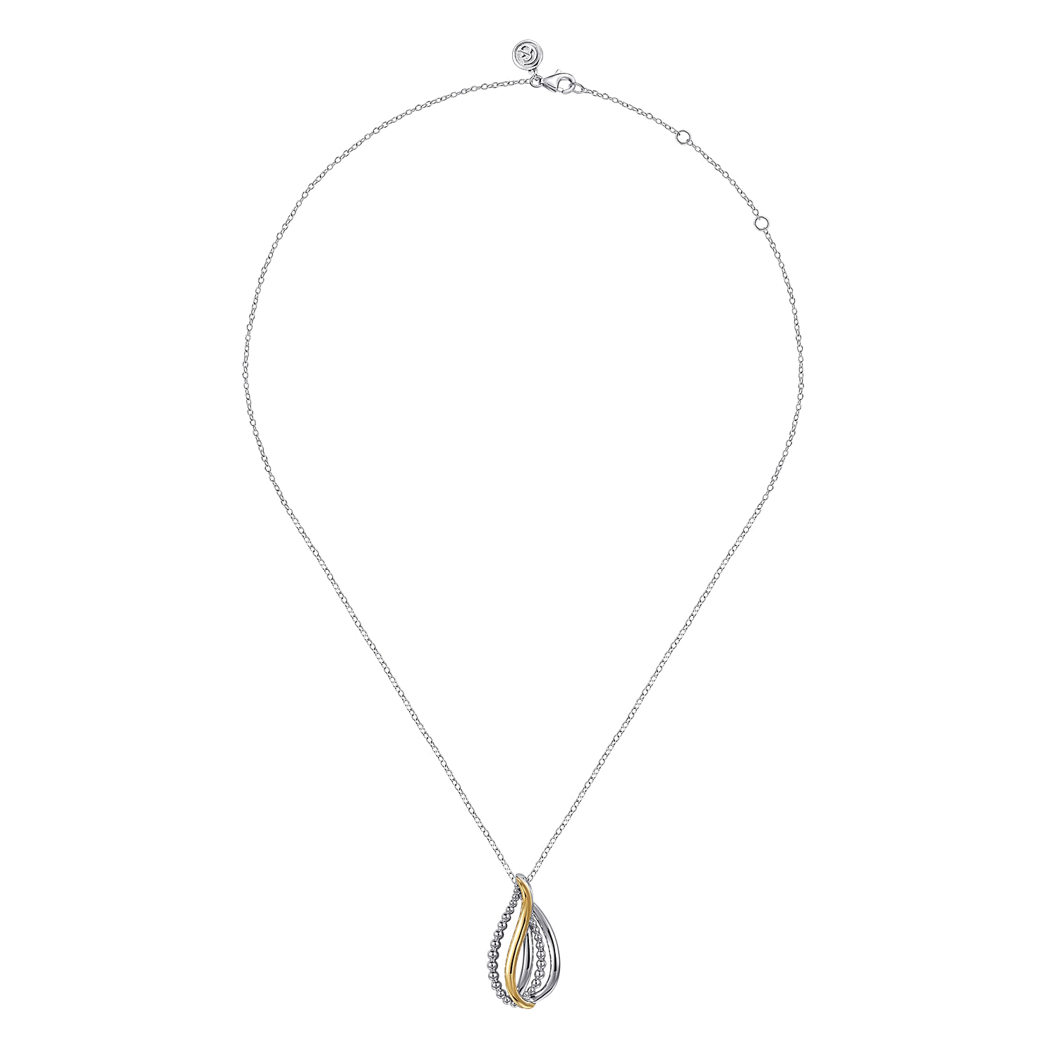 Gabriel & Co. Sterling Silver & 14K Bujukan Teardrop Pendant