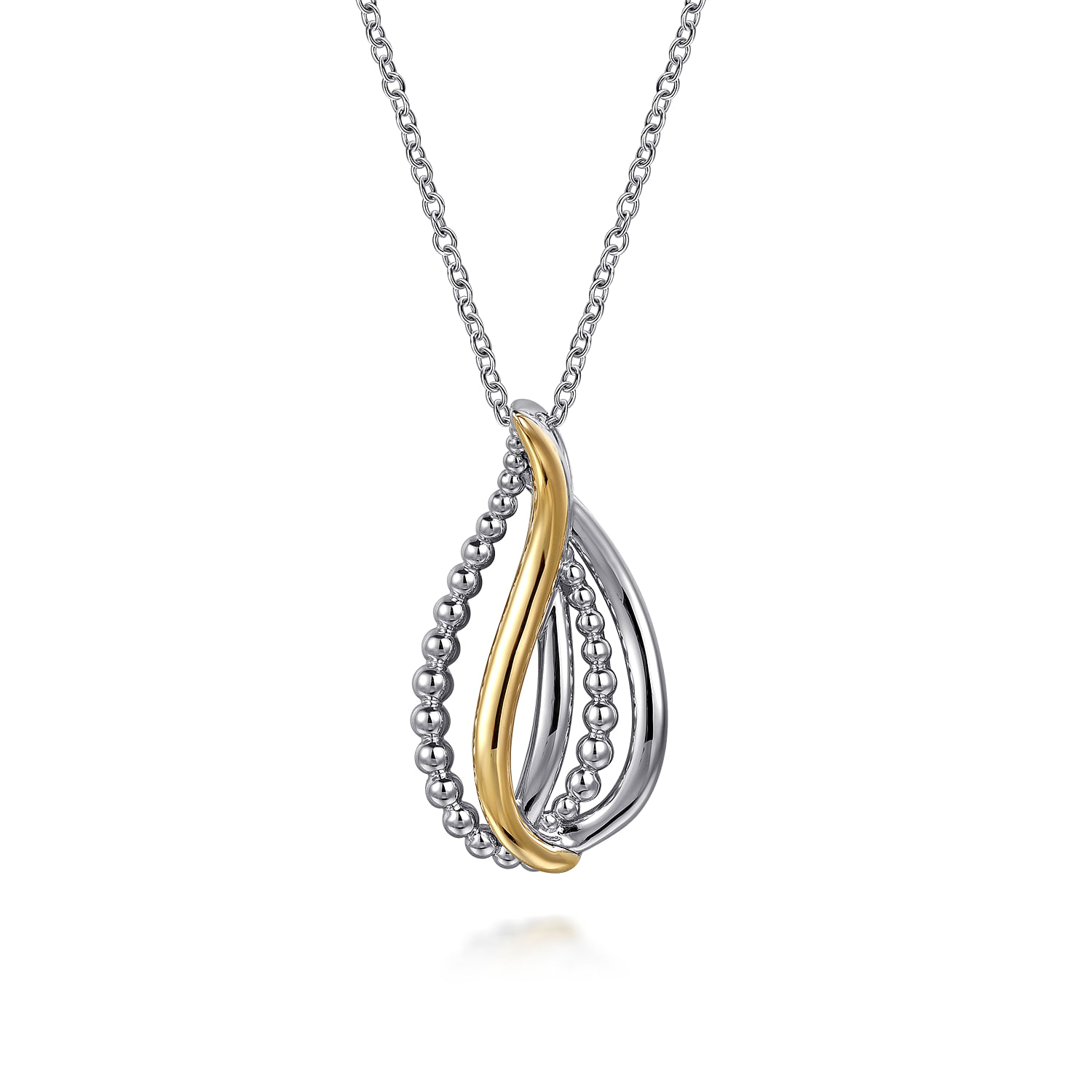 Gabriel & Co. Sterling Silver & 14K Bujukan Teardrop Pendant