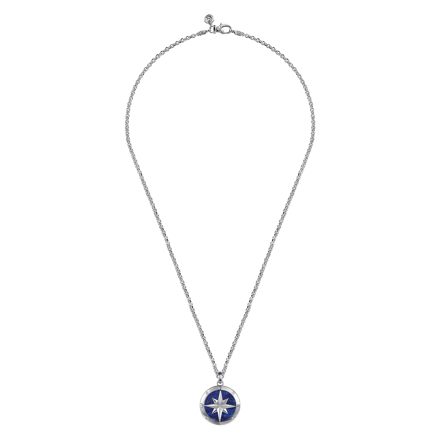 Gabriel & Co. Sterling Silver Compass Lapis Medallion Pendant