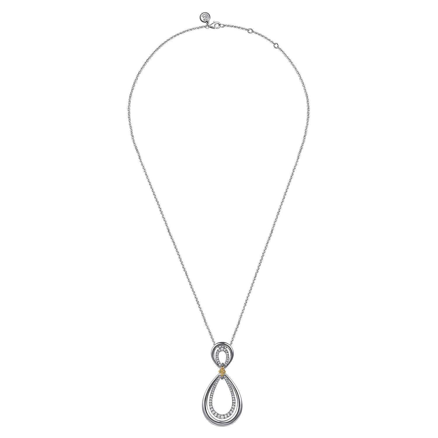 Gabriel & Co. Sterling Silver & 14K Bujukan Teardrop Pendant