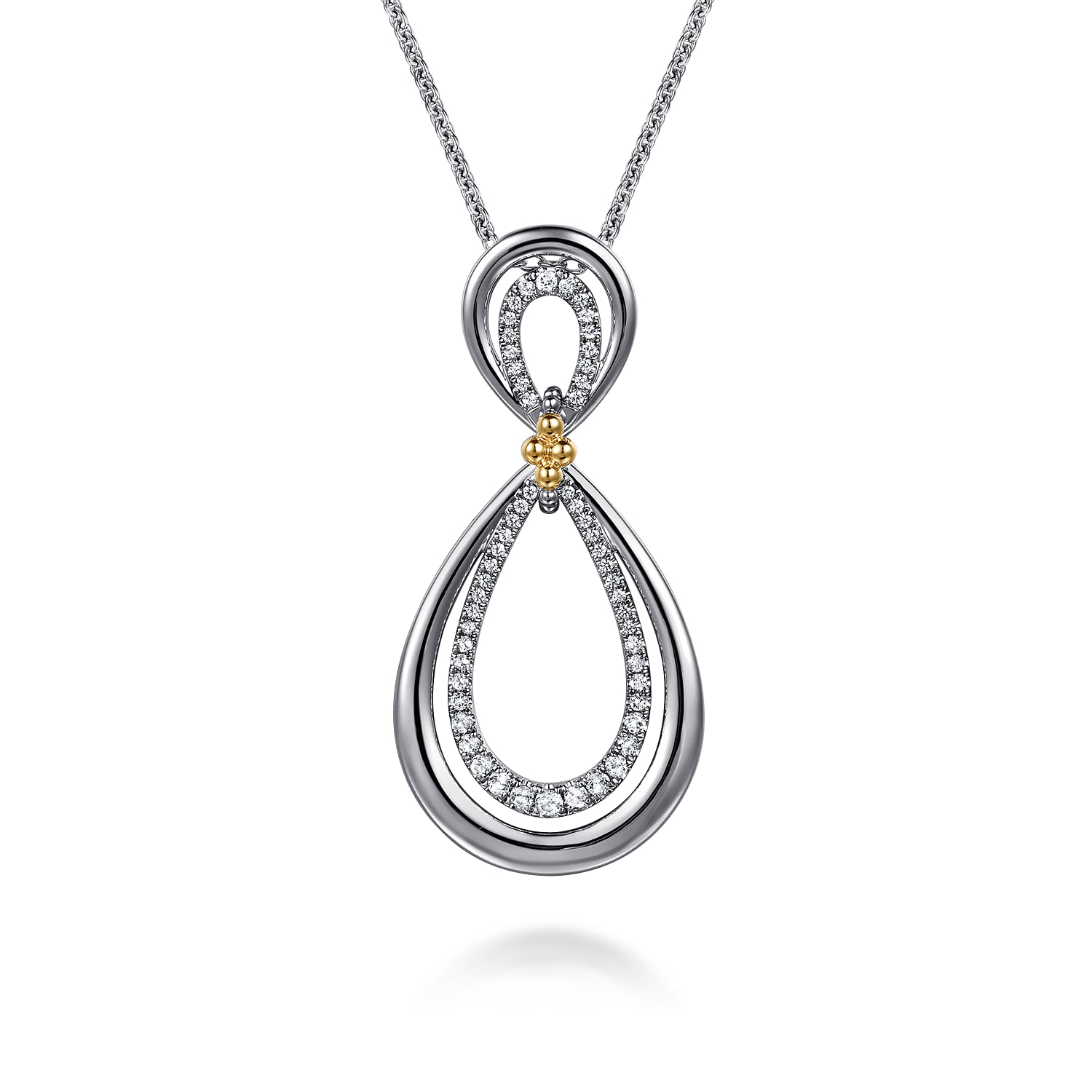 Gabriel & Co. Sterling Silver & 14K Bujukan Teardrop Pendant