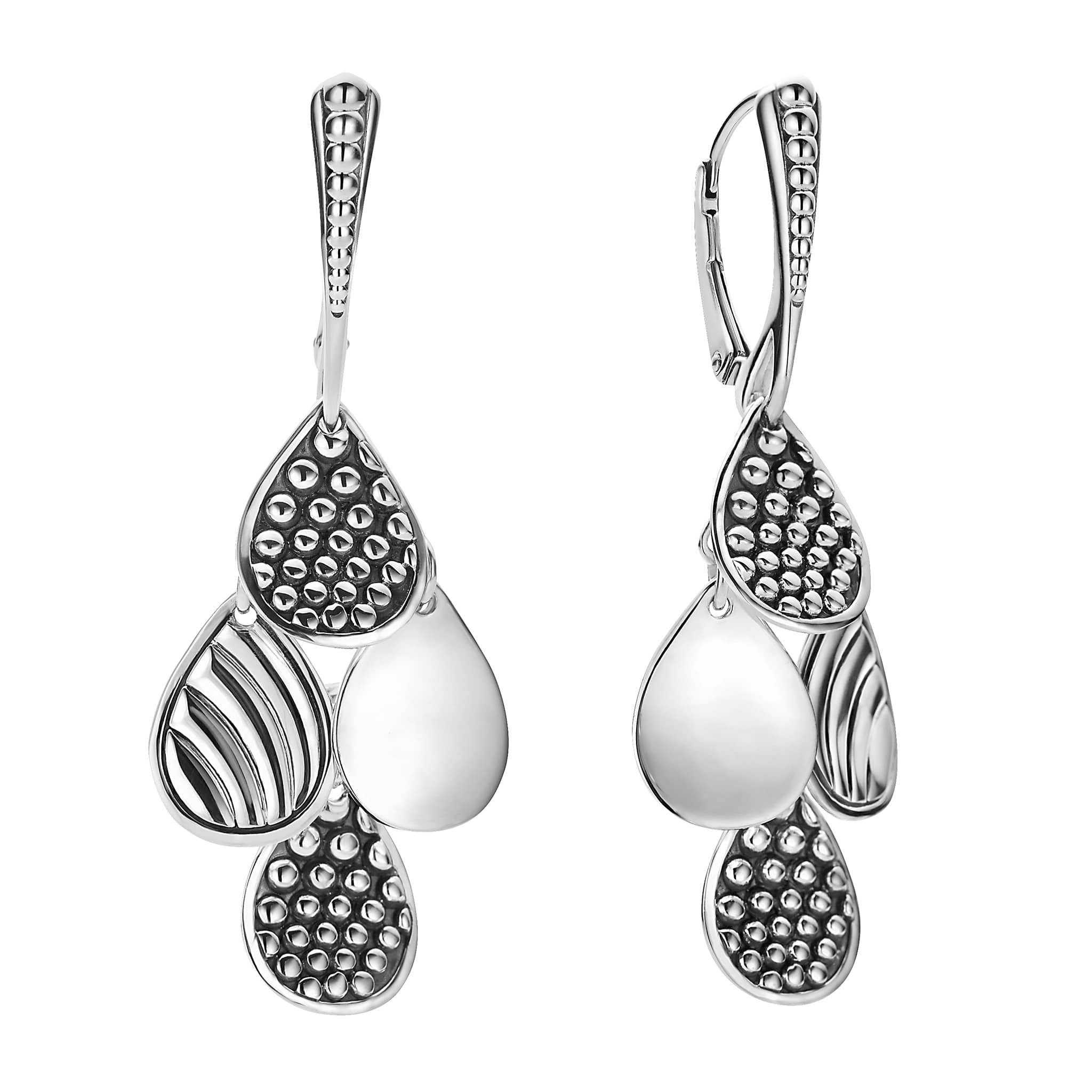 Lagos Sterling Silver Caviar Drop Earrings