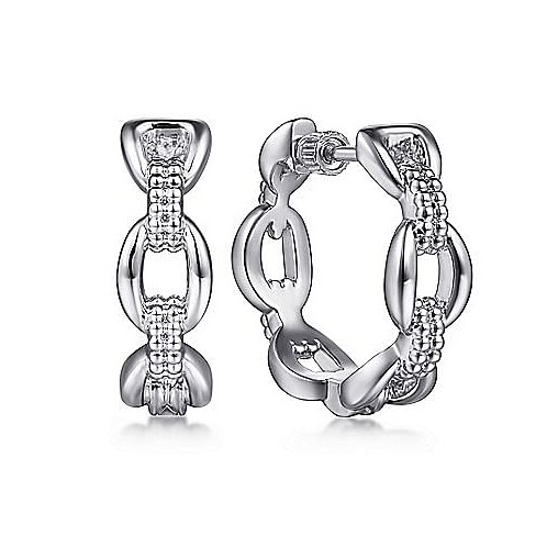 Gabriel & Co Sterling Silver Link Hoops