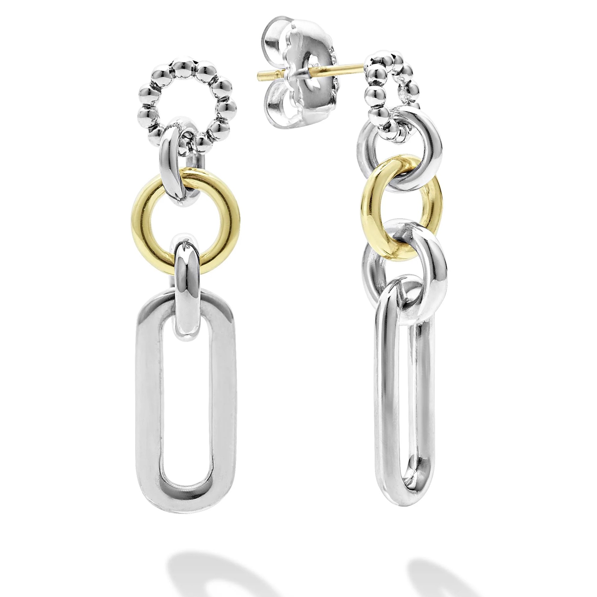 Lagos Sterling Silver & 18K Caviar Drop Earrings