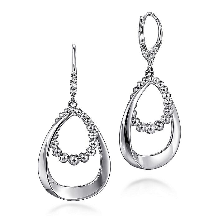 Gabriel & Co Sterling Silver White Sapphire Drop Earrings