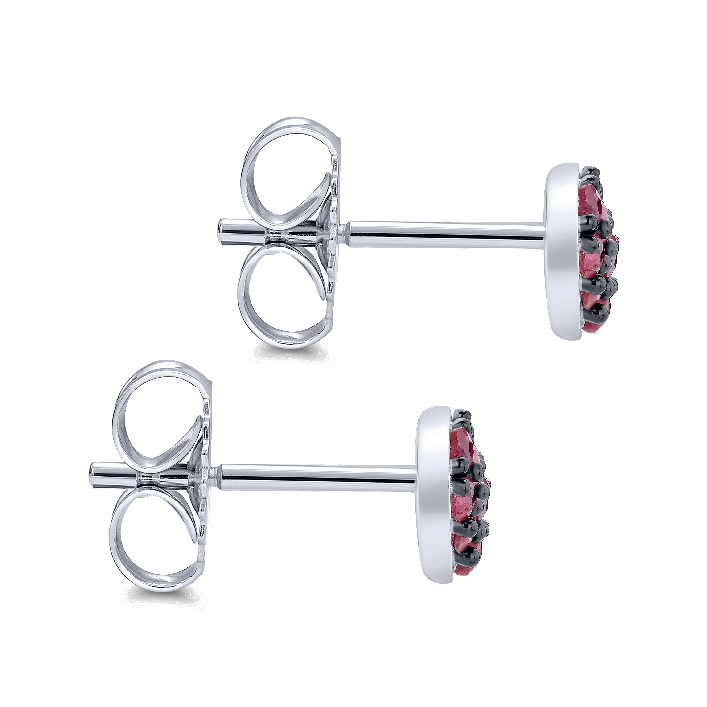 Gabriel & Co. Sterling Silver Heart Pave Ruby Studs