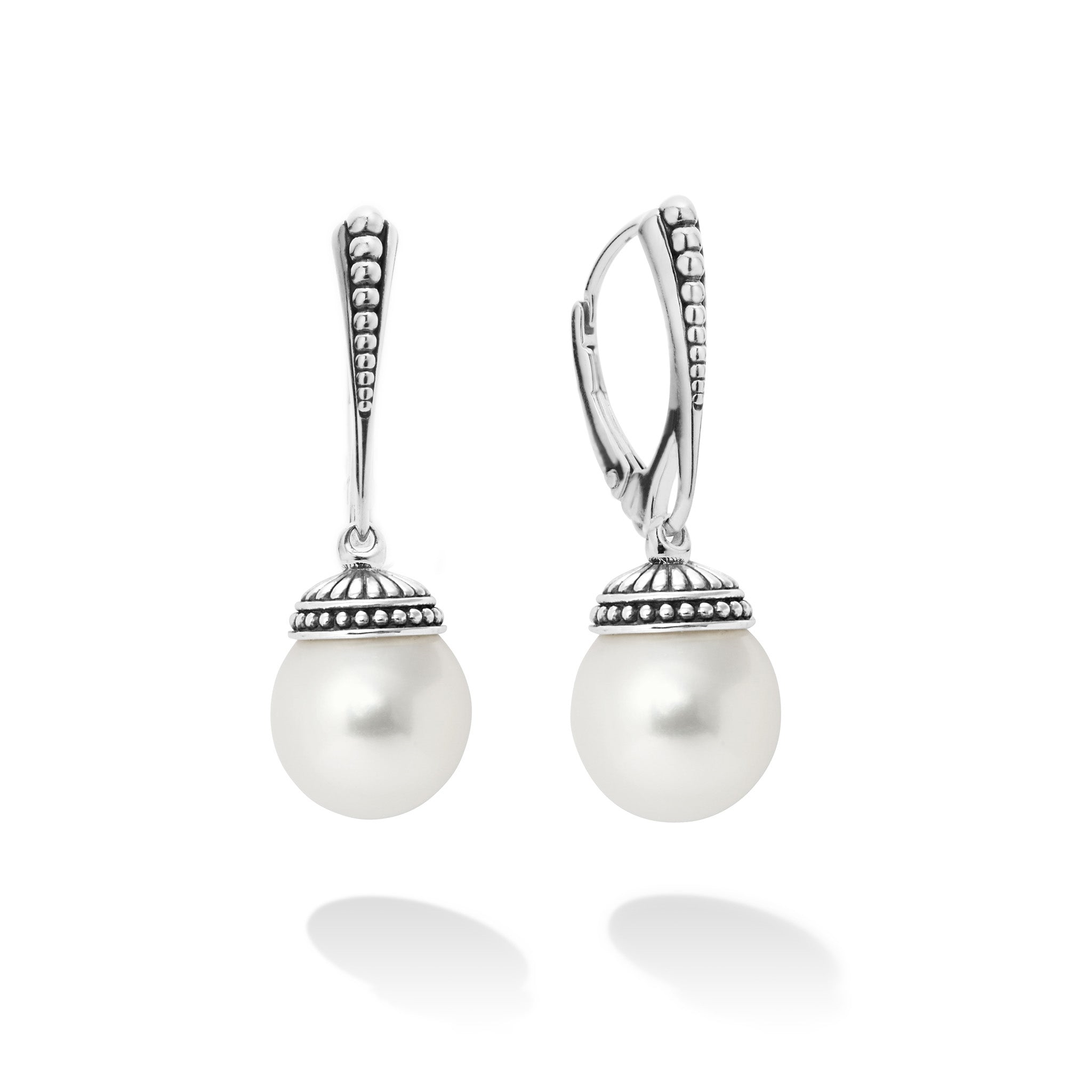 Lagos Sterling Silver Luna Pearl Drop Earrings