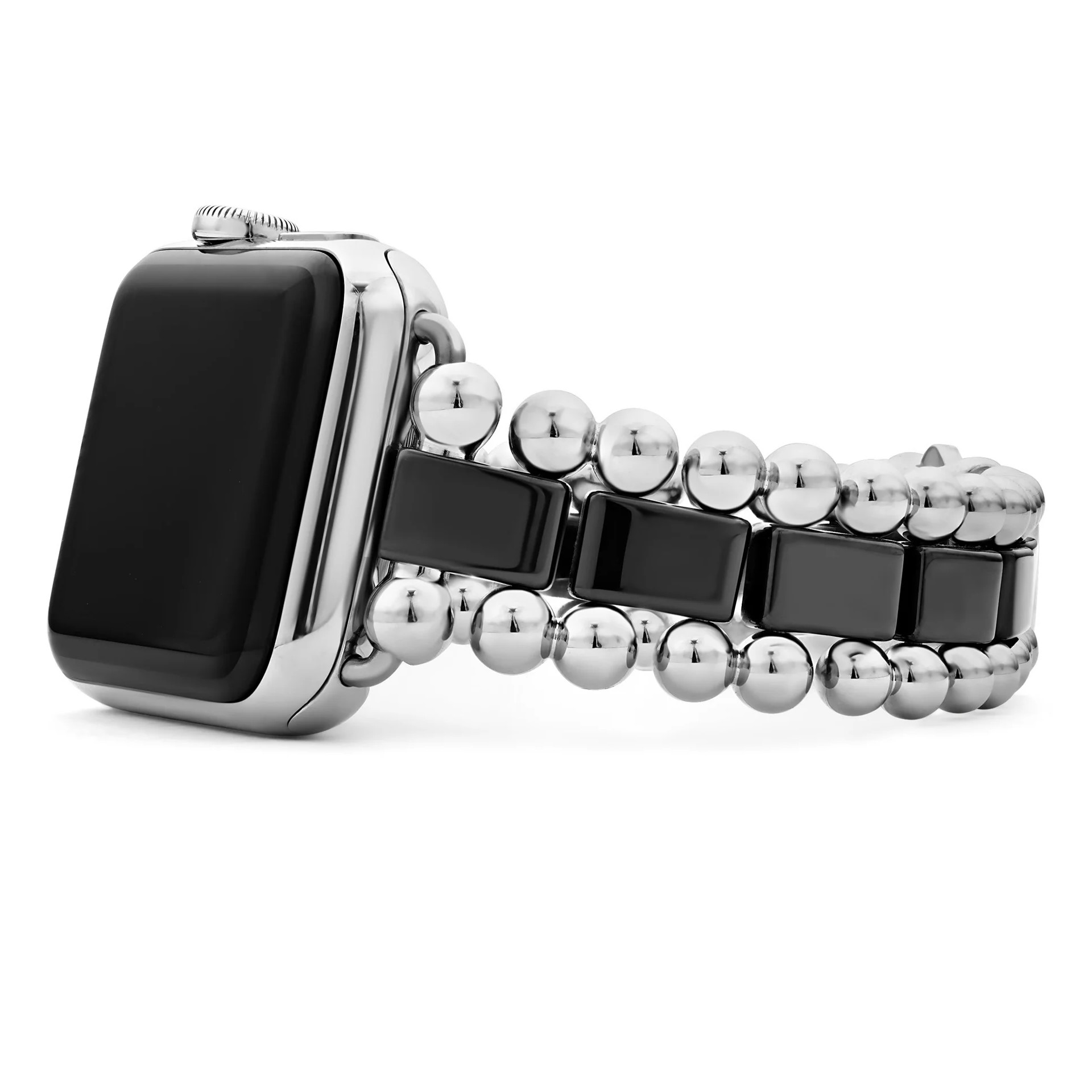 Lagos Stainless Steel and Black Ceramic Smart Watchband