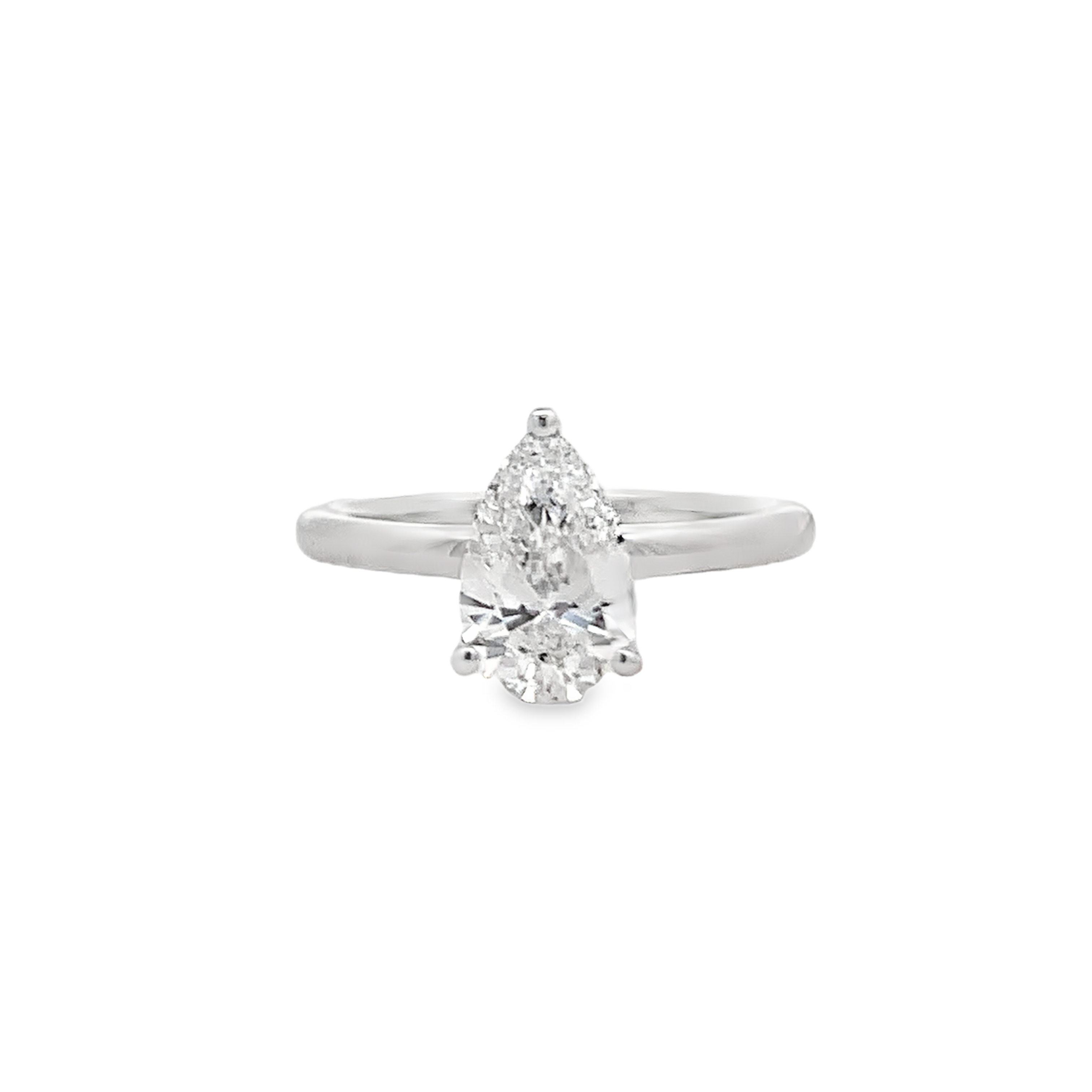 14K White Gold Lab Grown Solitaire Diamond Engagement Ring