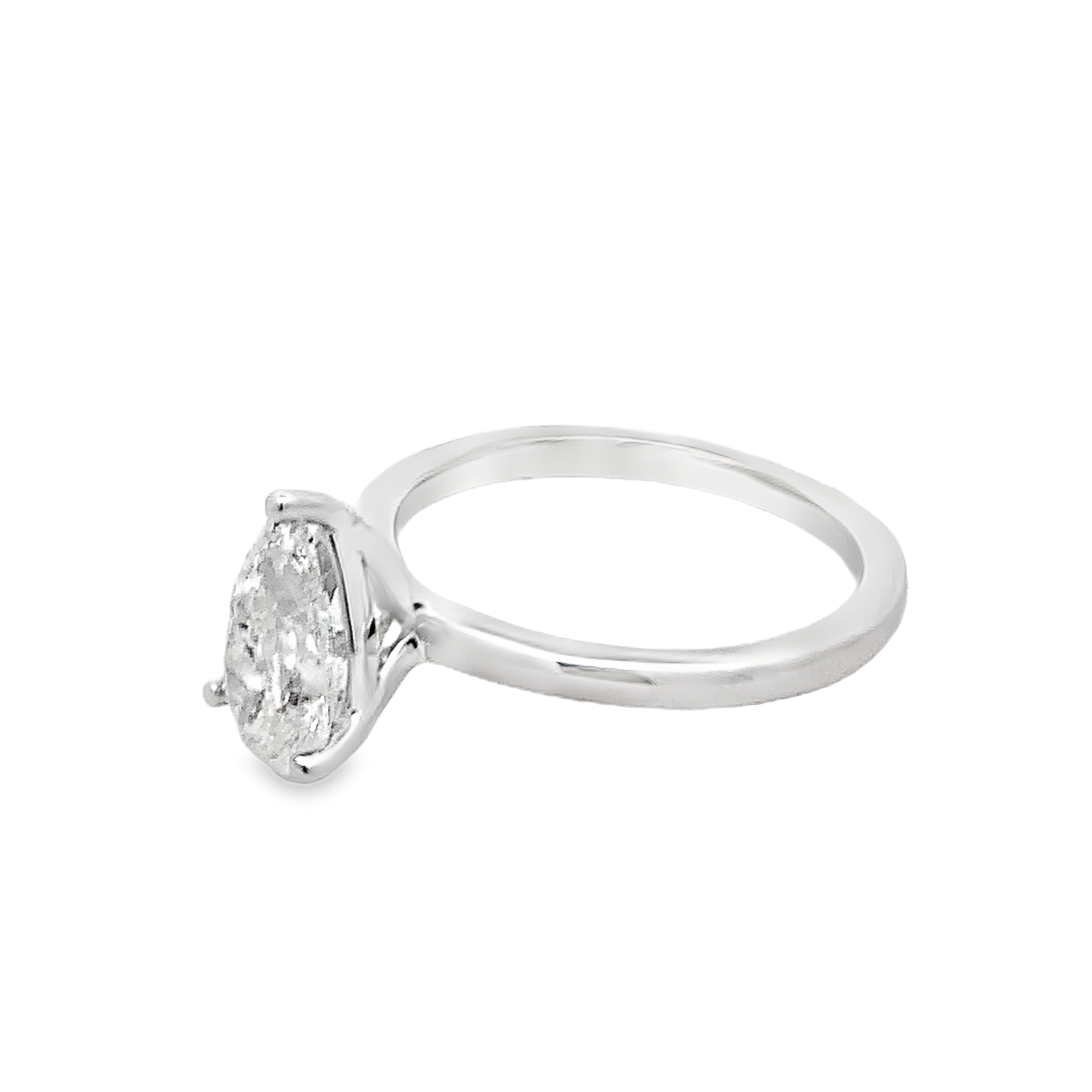 14K White Gold Lab Grown Solitaire Diamond Engagement Ring