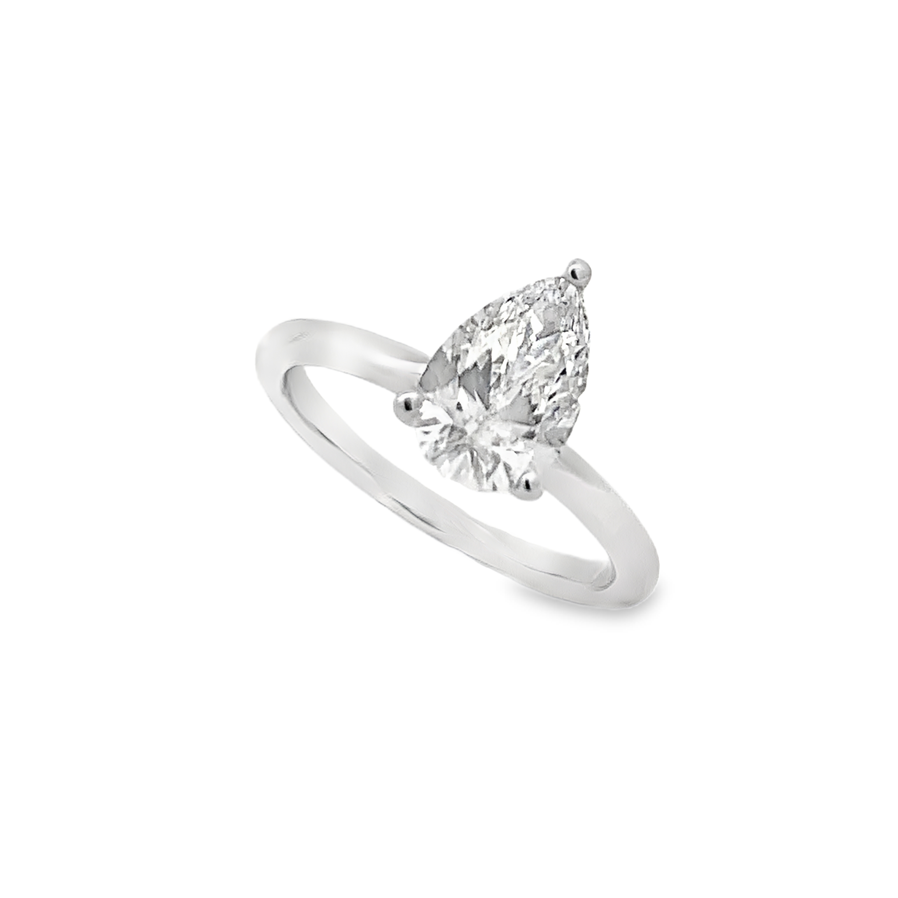 14K White Gold Lab Grown Solitaire Diamond Engagement Ring