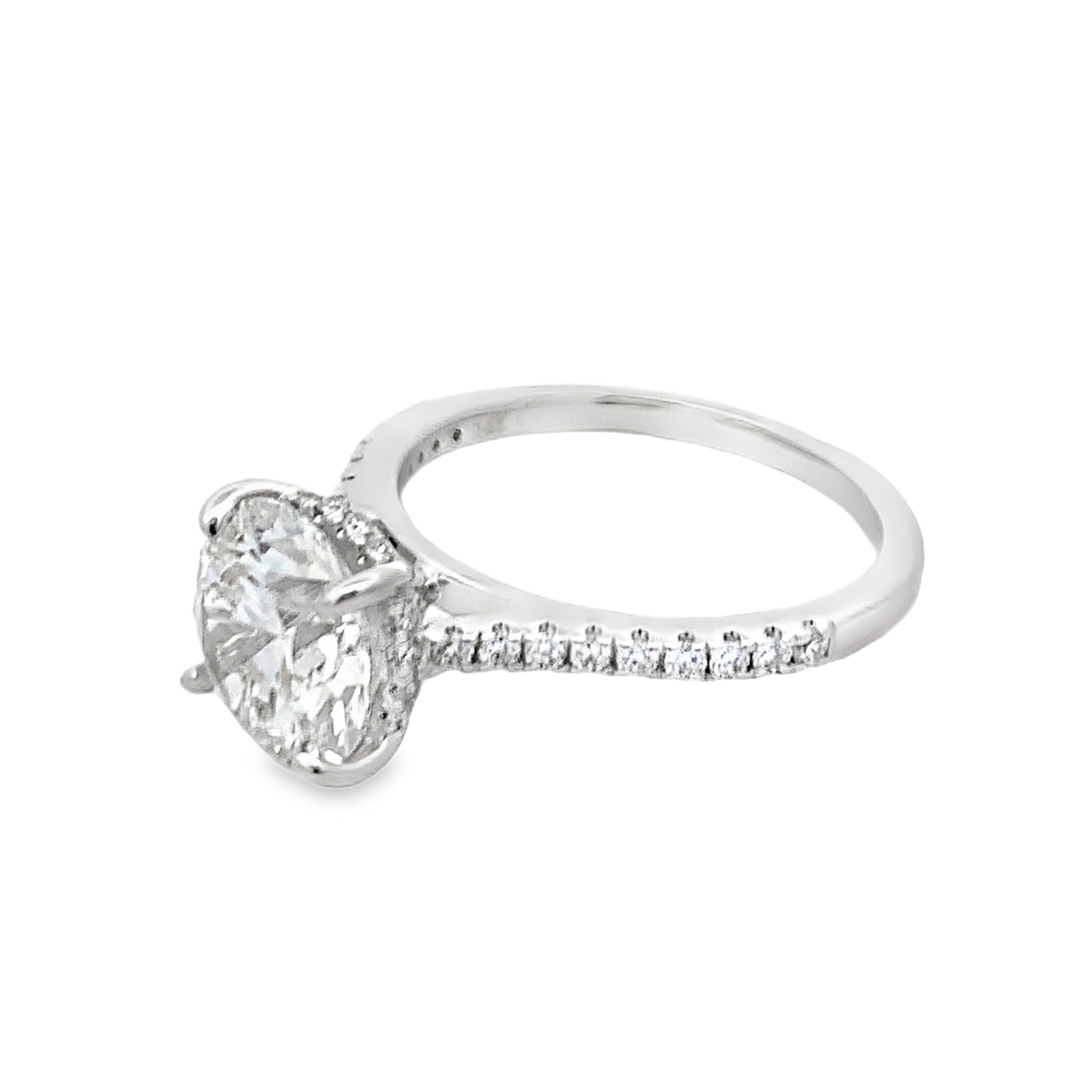 14K White Gold 3ct Round Lab Grown Diamond Engagement Ring