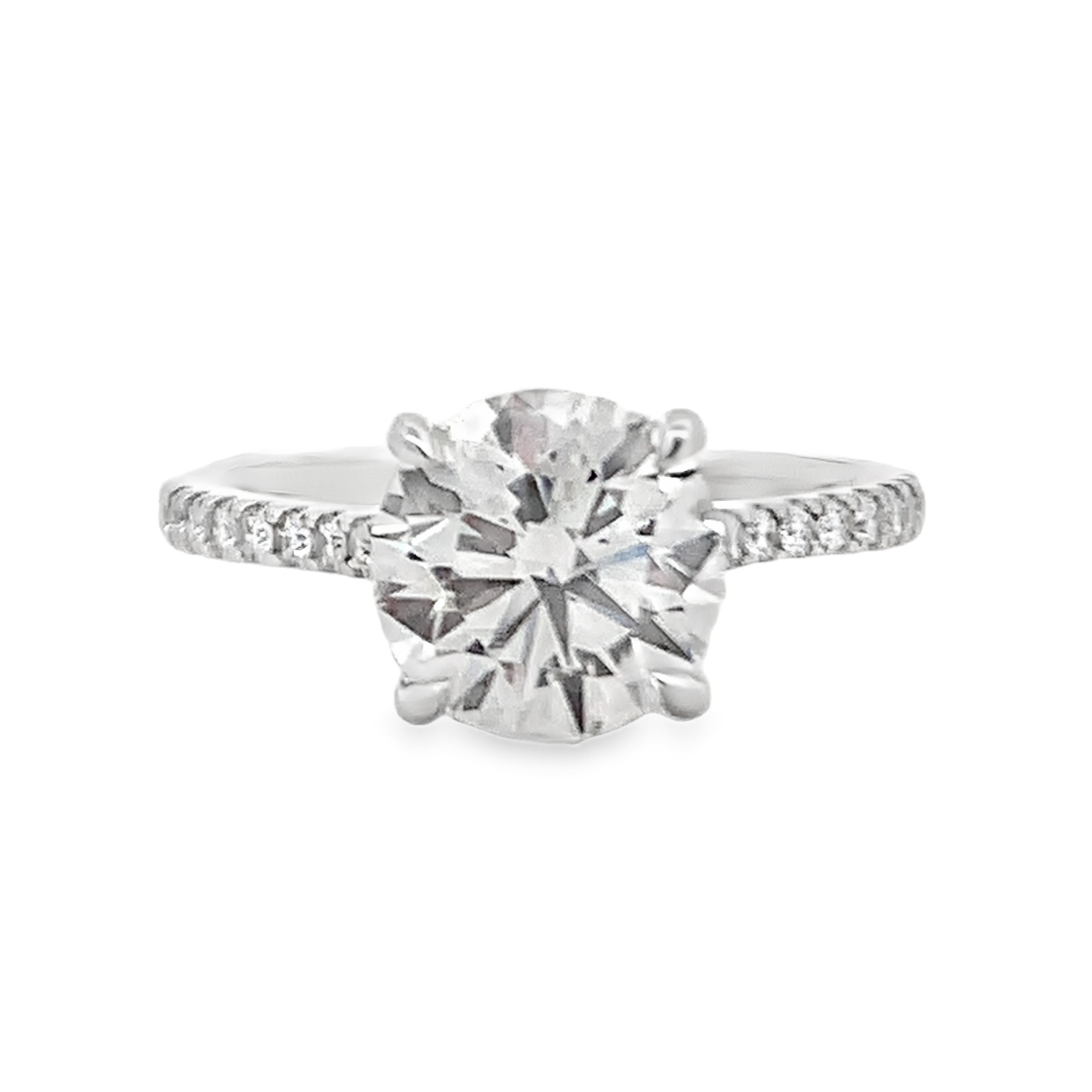 14K White Gold 2.5ct Round Lab Grown Diamond Engagement Ring