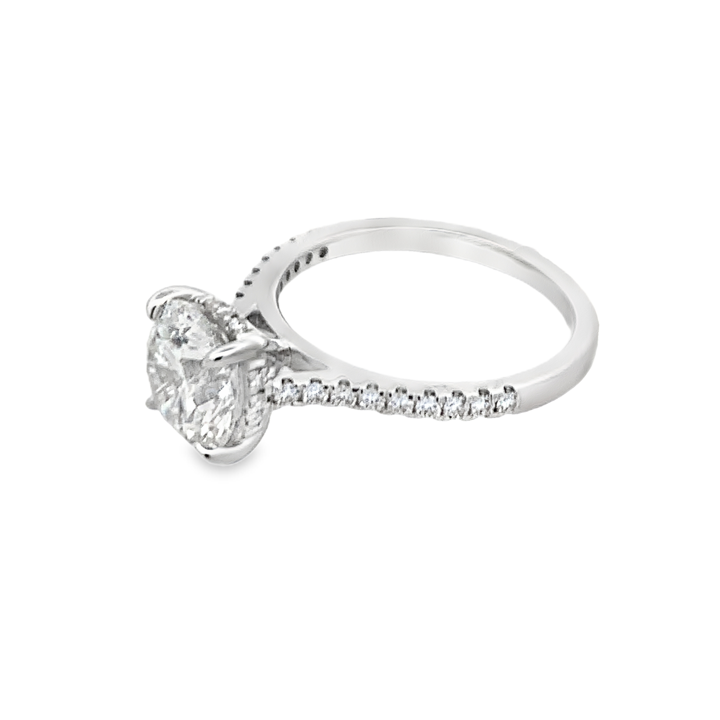 14K White Gold 2.5ct Round Lab Grown Diamond Engagement Ring