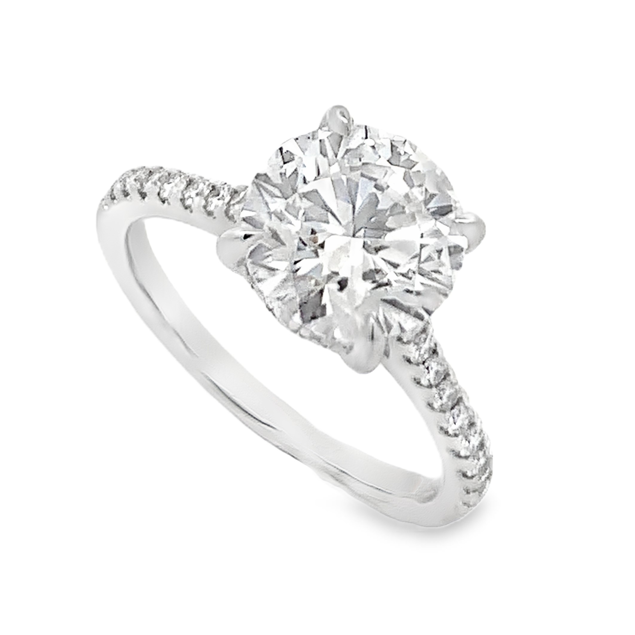 14K White Gold 2.5ct Round Lab Grown Diamond Engagement Ring